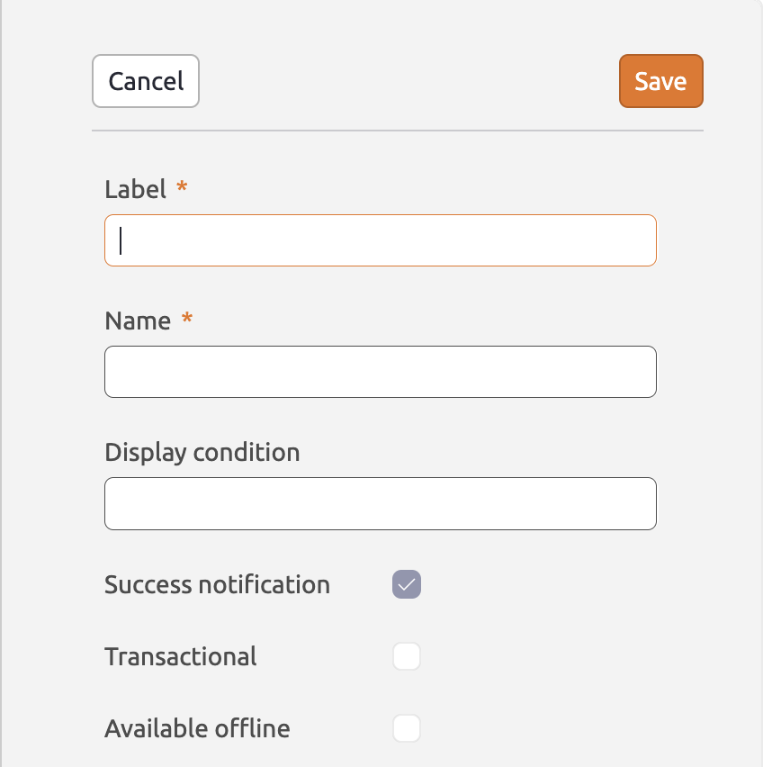 User Action Properties