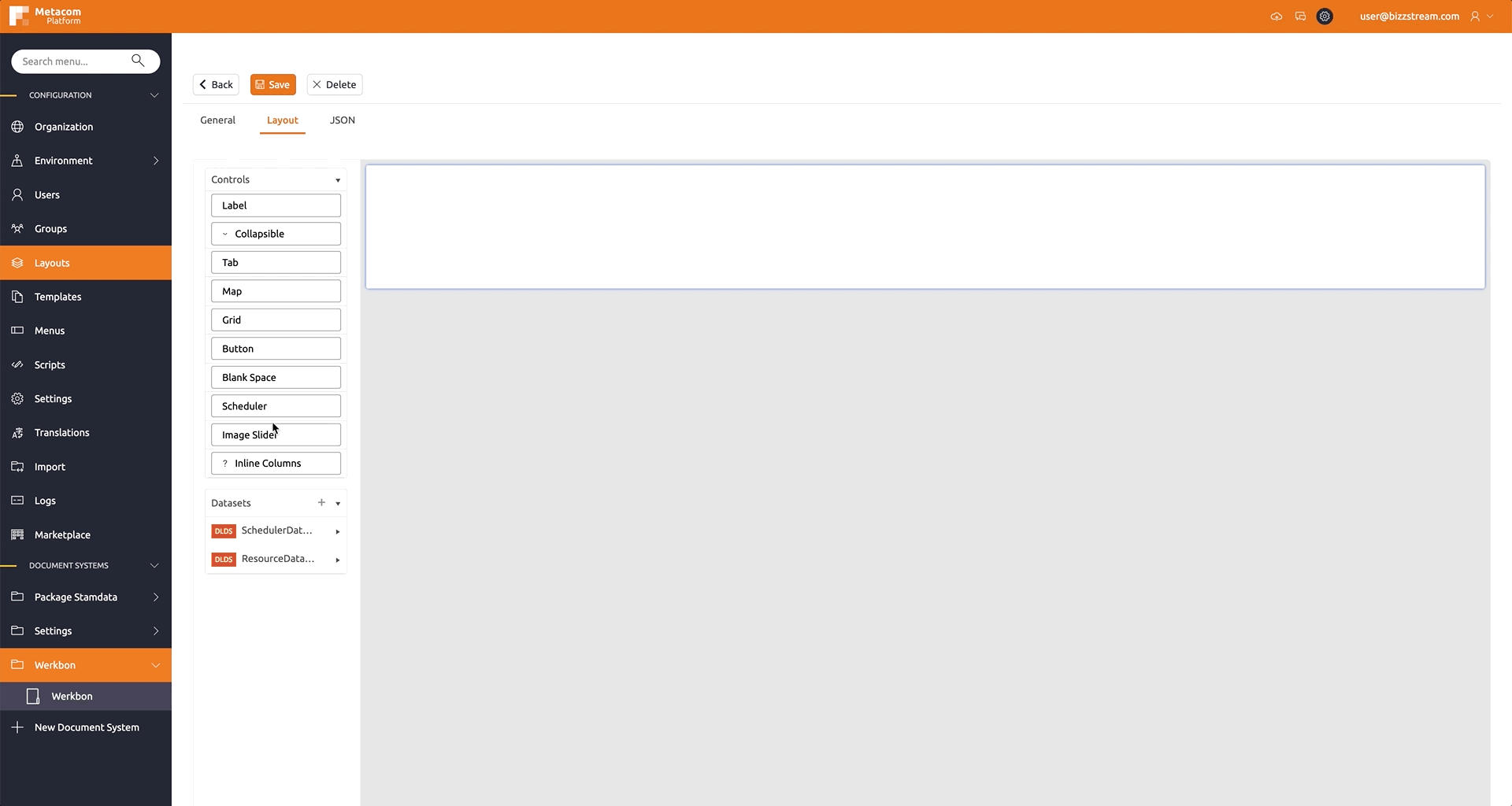 Layout configure scheduler control